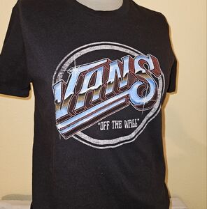 Vans Black and Blue Short Sleeve Tee with Retro Logo
